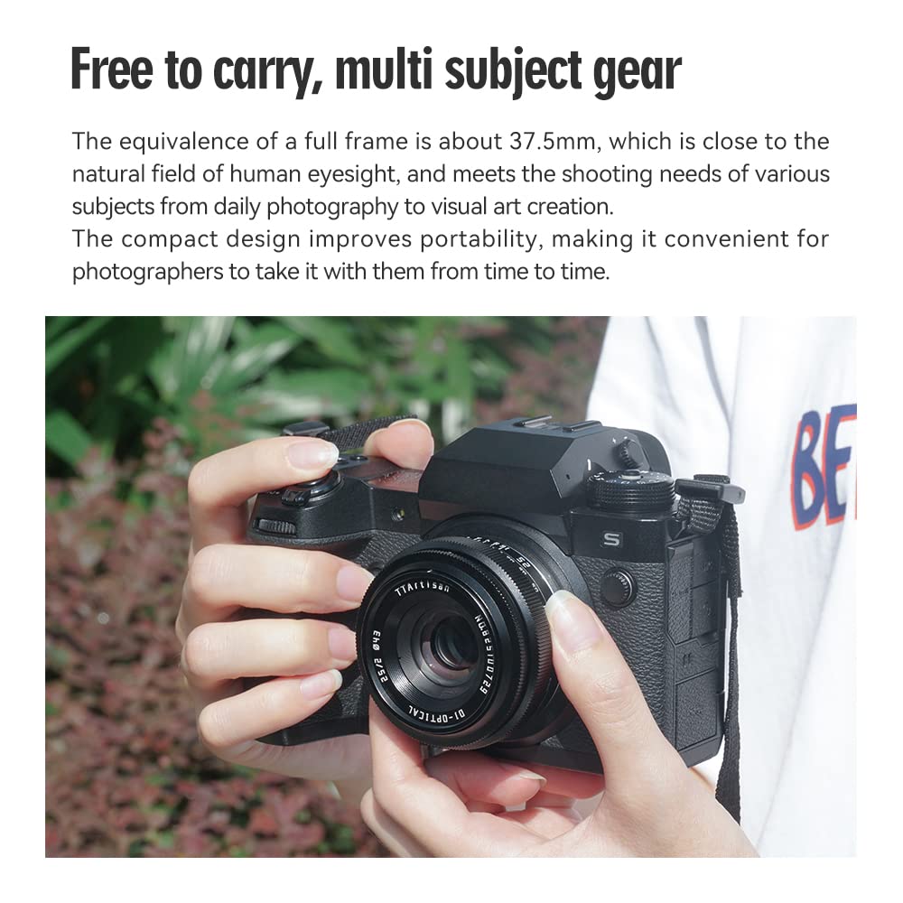 Ttartisan 25Mm F2 Aps C Manual Focus Mirrorless Camera Lens Compatiable With M43 Mount Epm2 Epl9 E P2 G5 Gx7 Gm5 Gm10 G85 Gx9 G7 Gf9 Gf8 Gf7 Pen F E M1 E M5 E M10 E M10Ii E M10Iv